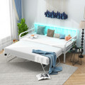 Twin Size Daybed with Pop-up Trundle, Charging Station and Built-In LED Lights product image