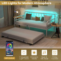 Twin Size Daybed with Pop-up Trundle, Charging Station and Built-In LED Lights product image