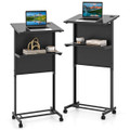 3-Position Height-Adjustable Lectern with Tilted Tabletop product image