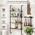 4-Tier Wall-Mounted Ladder Shelf with Heavy-Duty Metal Frame product image