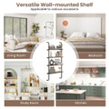 4-Tier Wall-Mounted Ladder Shelf with Heavy-Duty Metal Frame product image