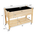 Wood Elevated Planter Bed with Lockable Wheels Shelf and Liner product image
