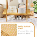 Bamboo Clothes Rack with Hanging Rod, Shelf, and Hooks product image