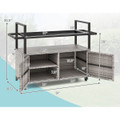 Outdoor Bar Wicker Buffet Serving Cart with Cabinet & 8 Hooks product image