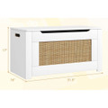 Kids' Rattan Toy Storage Box with Flip Top Lid & Safety Hinge Handles product image