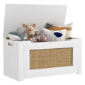 Kids' Rattan Toy Storage Box with Flip Top Lid & Safety Hinge Handles product image