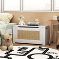 Kids' Rattan Toy Storage Box with Flip Top Lid & Safety Hinge Handles product image