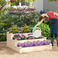 3-Tier Wooden Raised Garden Bed with Open-Ended Base  product image