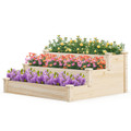 3-Tier Wooden Raised Garden Bed with Open-Ended Base  product image
