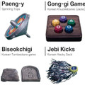 Korean Folk Game Set (Korean Traditional Play Game)- Jebi chagi,Gong-gi,Biseokchigi,Paeng-y,DDAKJI,Family Travel Games product image