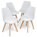 Mid-Century Modern Shell Dining Chair with PU Seat (Set of 4) product image