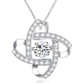 18-Inch Sterling Silver White Gold-Plated CZ Infinity Pendant Necklace product image