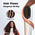 Cordless Portable Hair Straightener Brush for Travel USB-C Rechargeable Fast Heating Mini Hot Straightening Comb for Women(White) product image