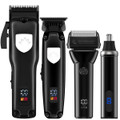 Professional Cordless Hair Clippers Trimmer Grooming Set for Men T-Shaper Trimmer & Foil Shaver Nose & Ear Hair Trimmer with LED Display-Black product image
