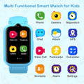 4G Smart Watch with GPS Tracker for Kids Age 5-12,Kids Cell Phone Watch with Video Call Voice Chat Alarm Clock SOS Camera Math Game-Blue product image