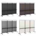 3-Panel Folding Room Divider with 3 Metal Shelves (4 Colors) product image