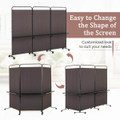 3-Panel Folding Room Divider with 3 Metal Shelves (4 Colors) product image