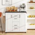 Rolling Kitchen Island Cart on Wheels with Storage Cabinets product image
