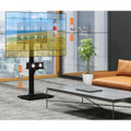 Tilt and Height-Adjustable Floor TV Stand with Power Outlet & AV Shelf product image