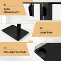 Tilt and Height-Adjustable Floor TV Stand with Power Outlet & AV Shelf product image
