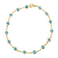 18K Yellow Gold Evil Eye Crystal Ankle Bracelet product image
