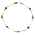 18K Yellow Gold Evil Eye Crystal Ankle Bracelet product image