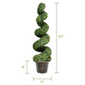 4-Foot Artificial Boxwood Spiral Tree with Green Leaves (1 or 2-Pack) product image