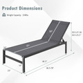 6-Position Chaise Lounge Chair with Rustproof Aluminum Frame (1 or 2-Pack) product image