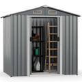 6 x 4-Foot Galvanized Steel Storage Shed with Lockable Sliding Doors product image