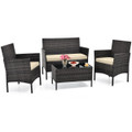 4-Piece Patio Rattan Conversation Set (8 Colors) product image