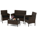 4-Piece Patio Rattan Conversation Set (8 Colors) product image