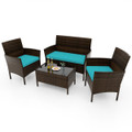 4-Piece Patio Rattan Conversation Set (8 Colors) product image