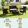 4-Piece Patio Rattan Conversation Set (8 Colors) product image