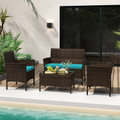 4-Piece Patio Rattan Conversation Set (8 Colors) product image
