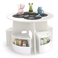 5-Piece Kids Table and Chair Set with Chalkboard Tabletop product image