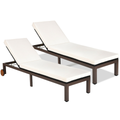 Patio Chaise Reclining Lounge Chair with Wheels (2-Pack) product image