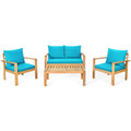 4-Piece Acacia Wood Loveseat Patio Furniture Set  product image