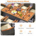 9-Piece Outdoor Wicker Dining Set with Acacia Wood Table product image