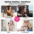 Cordless Portable Hair Straightener Brush for Travel USB-C Rechargeable Fast Heating Mini Hot Straightening Comb for Women(Black) product image