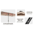 15-Foot Double-Sized Patio Umbrella with Crank Handle & Vented Tops product image