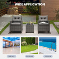3-Piece Patio Rattan Rocking Chair Set with Tempered Glass Table & Soft Cushions product image