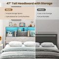 Full-Size Bed Frame with Headboard Storage and RGB LED Lights product image