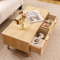 Mid-Century Rattan Coffee Table with 2 Storage Drawers  product image