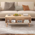 Mid-Century Rattan Coffee Table with 2 Storage Drawers  product image