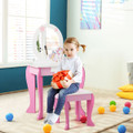 Kids Wooden Vanity Makeup Table and Chair Set product image