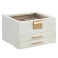 Glass Lid Jewelry Box with 3-Layer Organizer and 2 Drawers product image