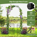 87" 2-Door Metal Garden Arbor Trellis with Side Planters product image