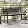 50" Garden Bench with Patterned Backrest and Curved Armrests product image
