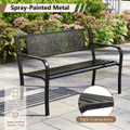 50" Garden Bench with Patterned Backrest and Curved Armrests product image
