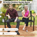 50" Garden Bench with Patterned Backrest and Curved Armrests product image